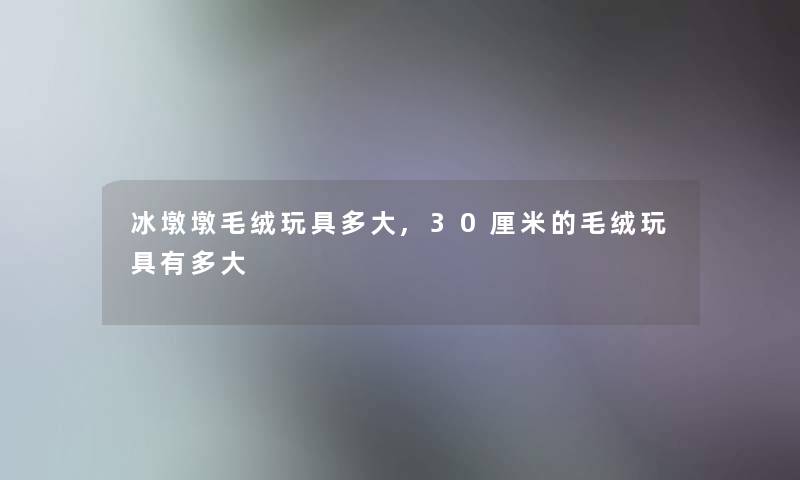 冰墩墩毛绒玩具多大,30厘米的毛绒玩具有多大