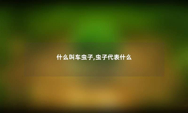 什么叫车虫子,虫子代表什么