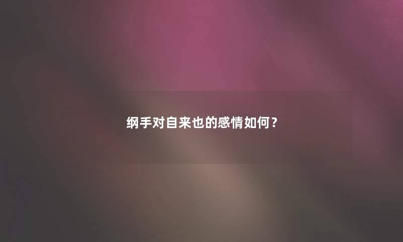 纲手对自来也的感情如何？