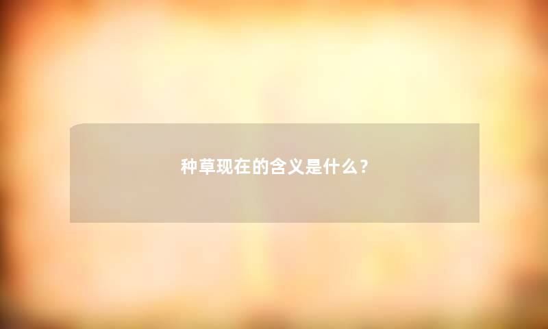 种草的含义是什么？