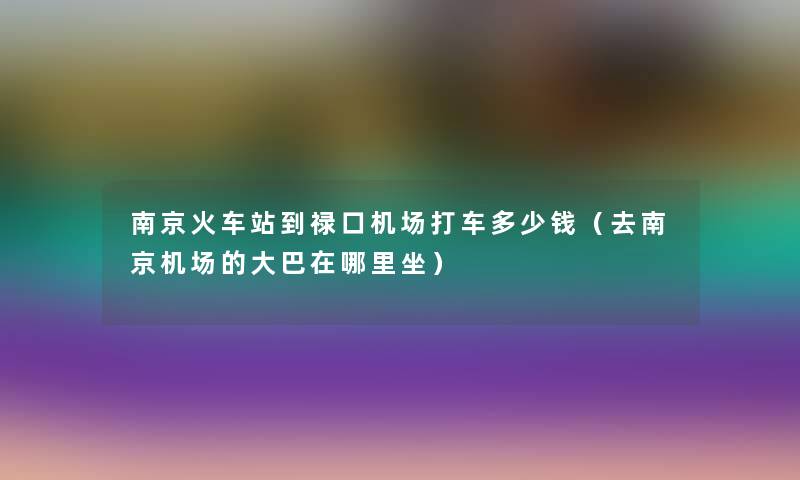 南京火车站到禄口机场打车多少钱（去南京机场的大巴在哪里坐）