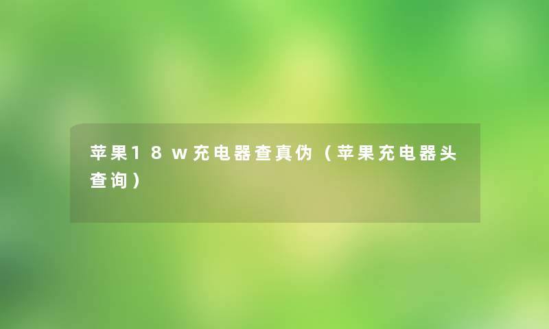 苹果18w充电器查真伪（苹果充电器头查阅）