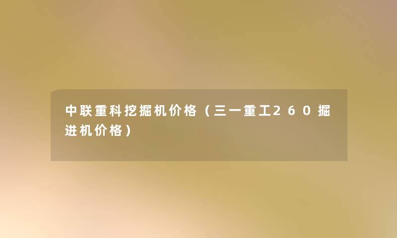 中联重科挖掘机价格（三一重工260掘进机价格）