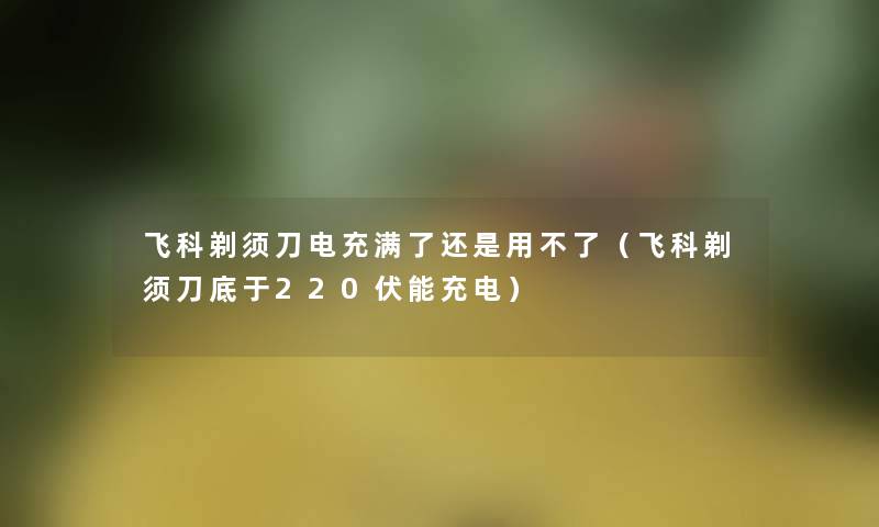 飞科剃须刀电充满了还是用不了（飞科剃须刀底于220伏能充电）