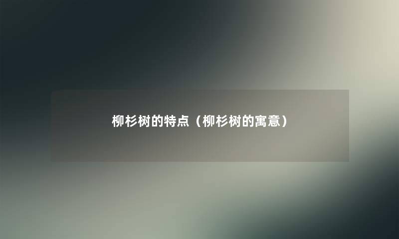 柳杉树的特点（柳杉树的寓意）