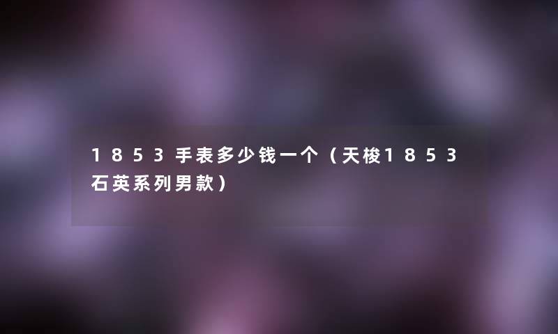 1853手表多少钱一个（天梭1853石英系列男款）