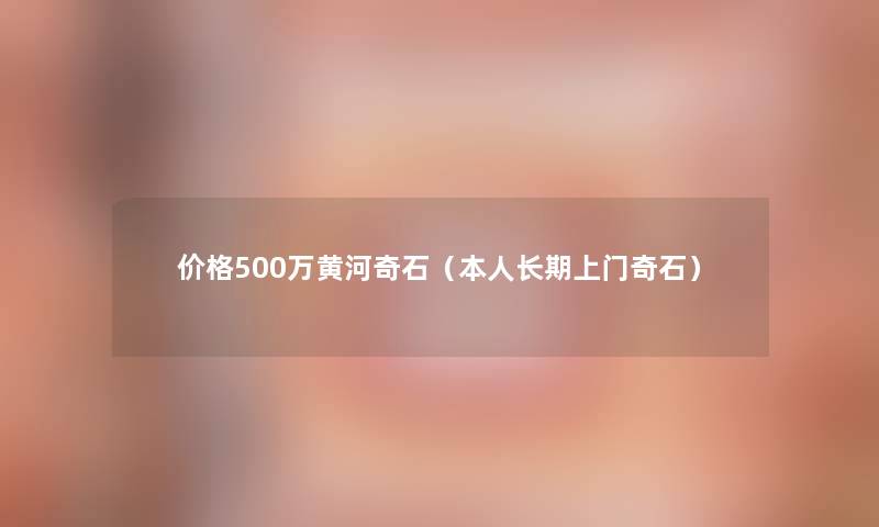 价格500万黄河奇石（本人长期上门奇石）