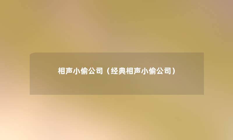 相声小偷公司（经典相声小偷公司）