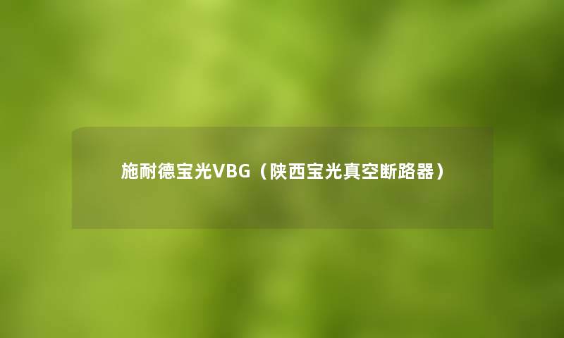 施耐德宝光VBG（陕西宝光真空断路器）