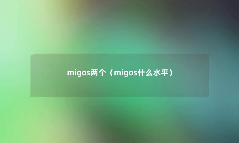 migos两个（migos什么水平）