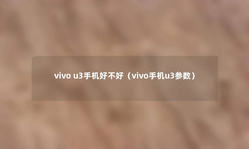 vivo u3手机好不好（vivo手机u3参数）