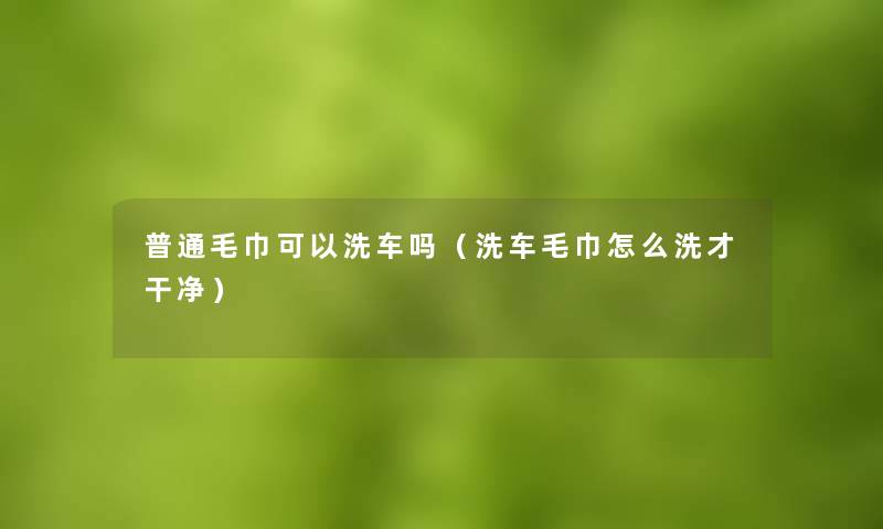 普通毛巾可以洗车吗（洗车毛巾怎么洗才干净）