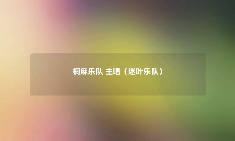 桐麻乐队 主唱（迷叶乐队）