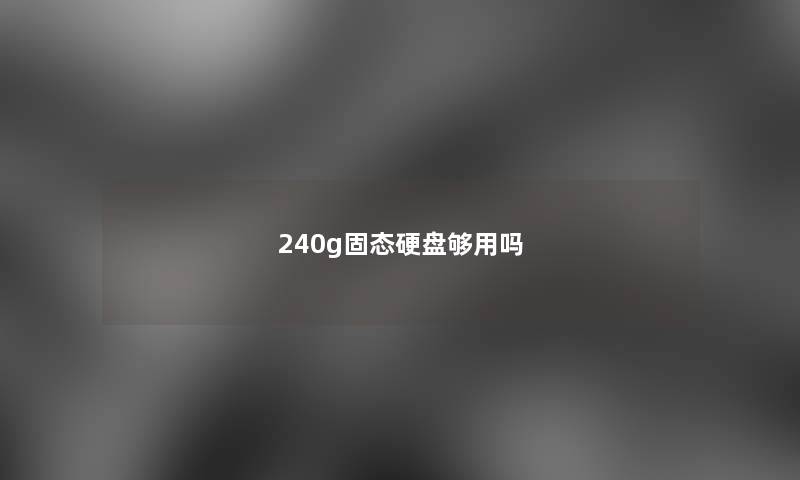 240g固态硬盘够用吗