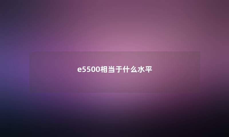 e5500相当于什么水平