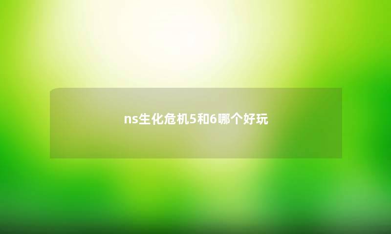 ns生化危机5和6哪个好玩