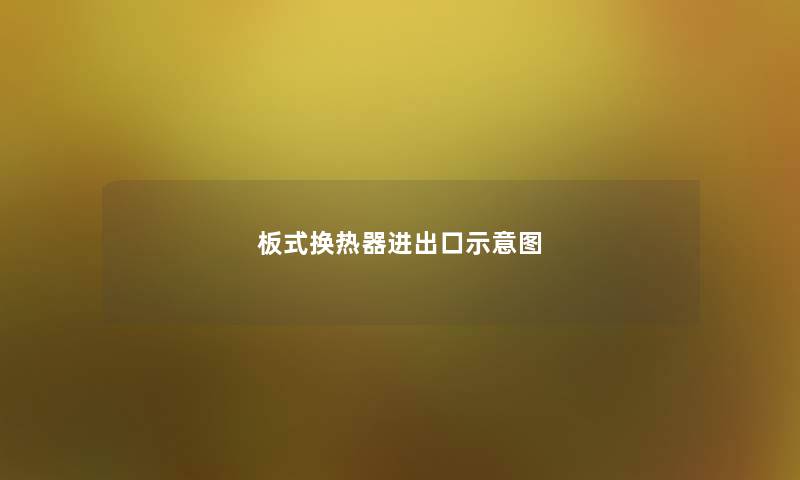 板式换热器进出口示意图