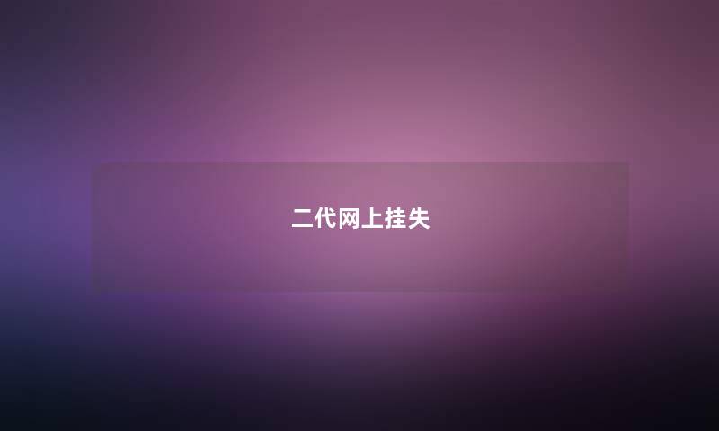 二代网上挂失